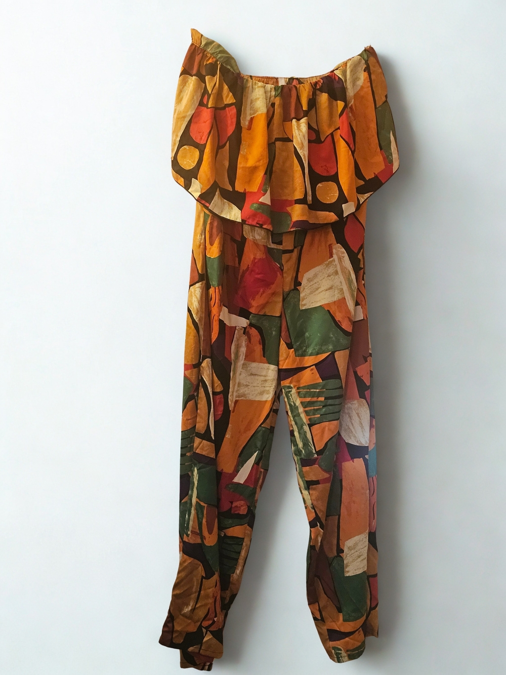 Live 4 Truth Off-Shoulder Abstract Print Jumpsuit in Multi-Tone
